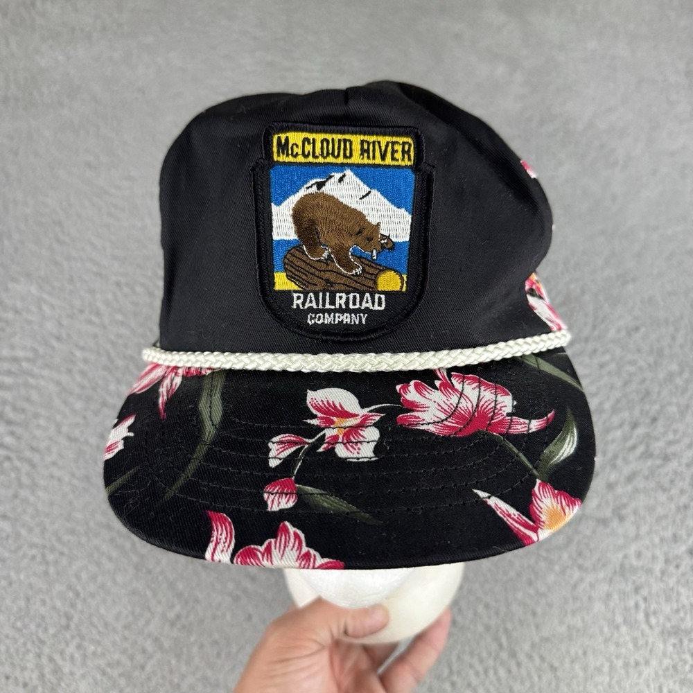 McCloud Railway Company MRC Embroidered Cap Rope Vintage Floral‎ Strapback